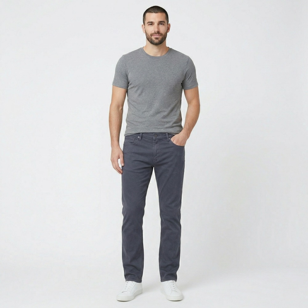 Paige Mens Pants Federal 34 Slate Blue Slim Straight Stretch Casual Designer